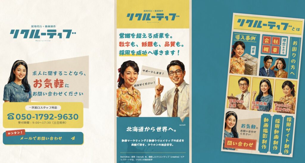 北海道の採用代行リクルーティブの支援サービス一覧。富良野やニセコの人手不足を動画制作と採用支援で解消。