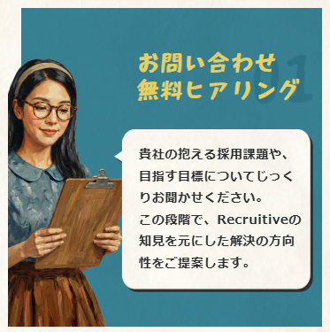 北海道の採用代行リクルーティブによるお問い合わせ無料ヒアリングで富良野・ニセコの人手不足課題を相談。