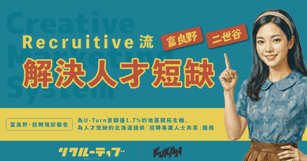 北海道專業招聘代行Recruitive提供人資共享服務,全面紓解富良野與二世谷缺工困境