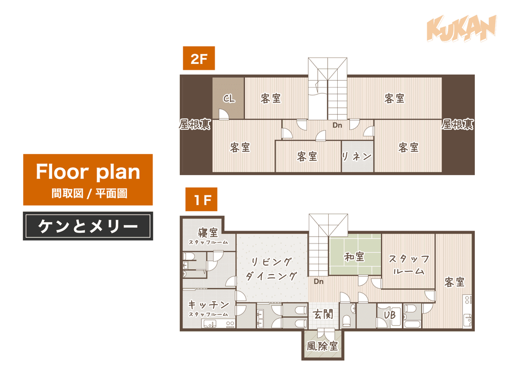 Floor plan of the building on resort development land for sale near Biei's Ken & Mary Tree in Hokkaido